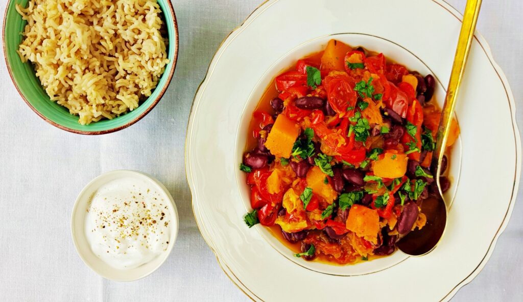 pumpkin stew with kidney beans