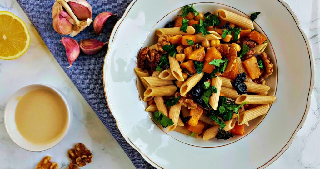 pasta salad with roasted butternut squash