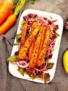 rice salad with roasted carrot