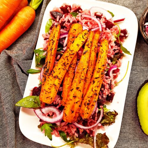 rice salad with roasted carrot