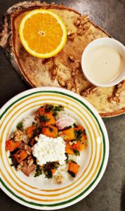 rice with tahini-orange dressing