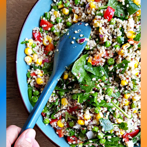 quinoa salad with spinach and feta cheese