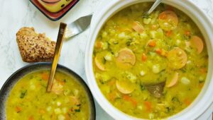 Split pea soup with sausage