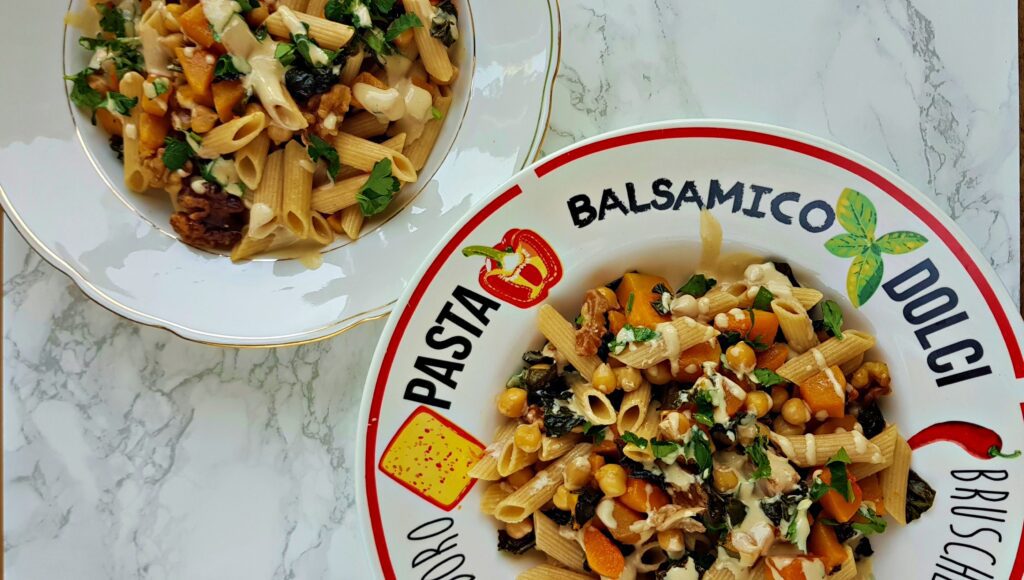 pasta salad recipe with roasted pumpkin