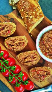 eggplant spread with tomatoes