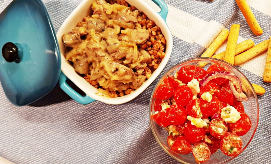 cherry tomato salad with feta cheese and oregano