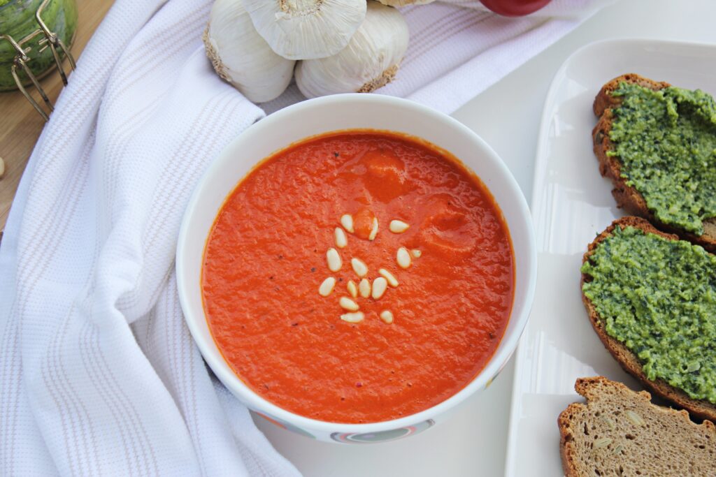 roasted bell pepper and tomato soup