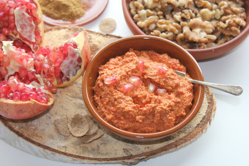 Roasted Bell Pepper and Walnut Dip Recipe (Muhammara)