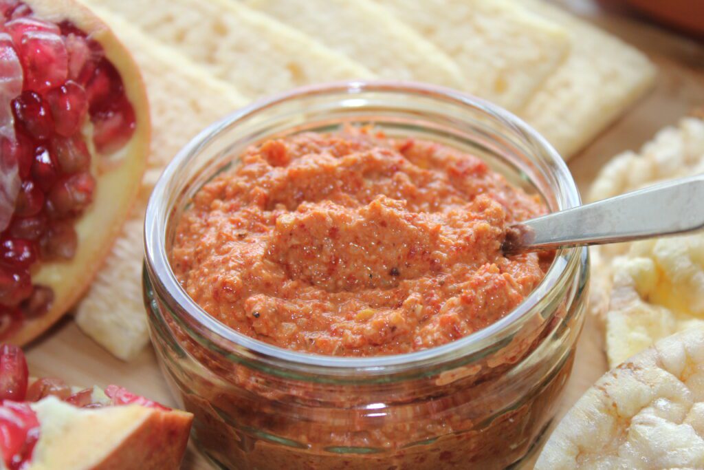 Roasted Bell Pepper and Walnut Dip Recipe (Muhammara)