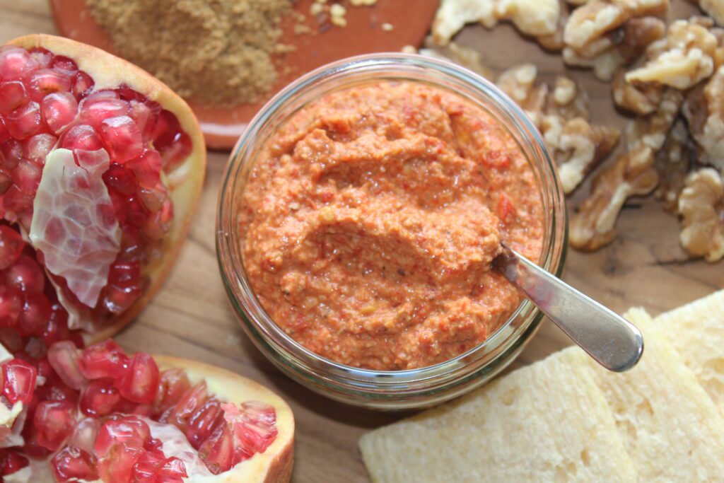 Roasted Bell Pepper and Walnut Dip Recipe (Muhammara)