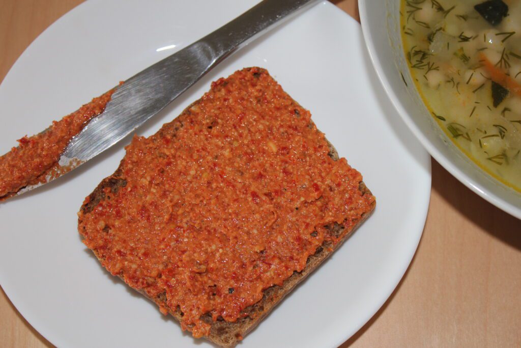 Roasted Bell Pepper and Walnut Dip Recipe (Muhammara)