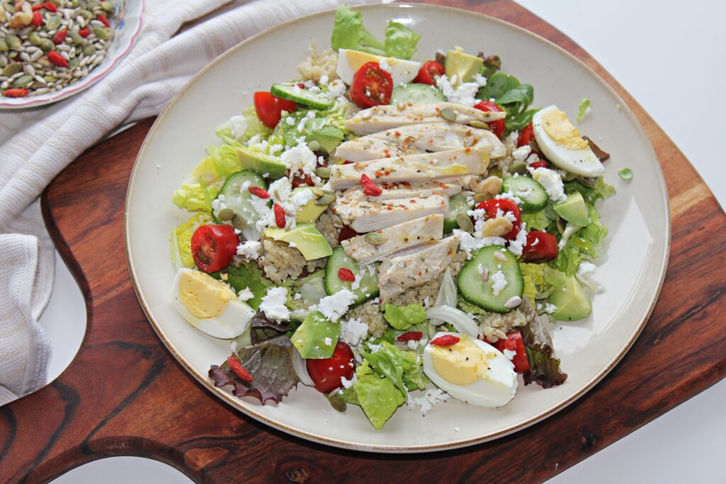 quinoa salad with roasted chicken breast