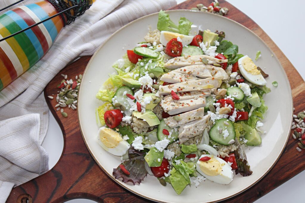 quinoa salad with roasted chicken breast