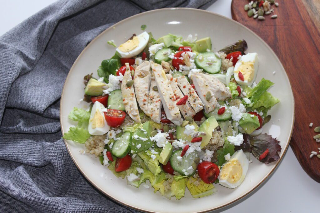 quinoa salad with roasted chicken breast