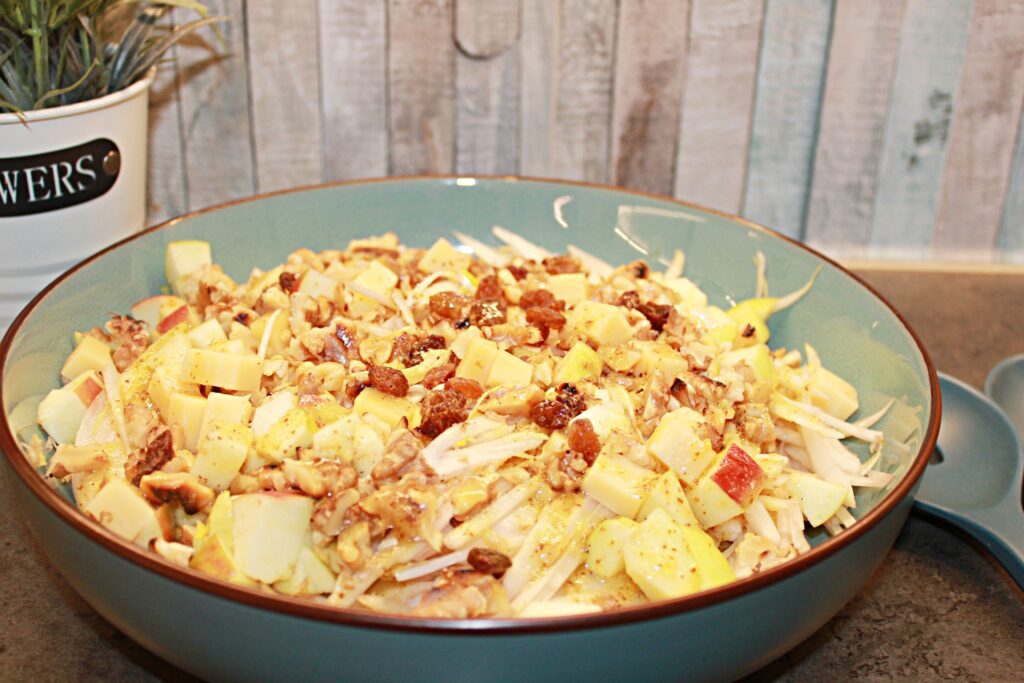 Rustic Chicory and Apple Salad with Walnuts