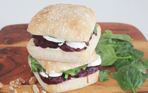 Beet and Goat Cheese Chiabata Sandwich