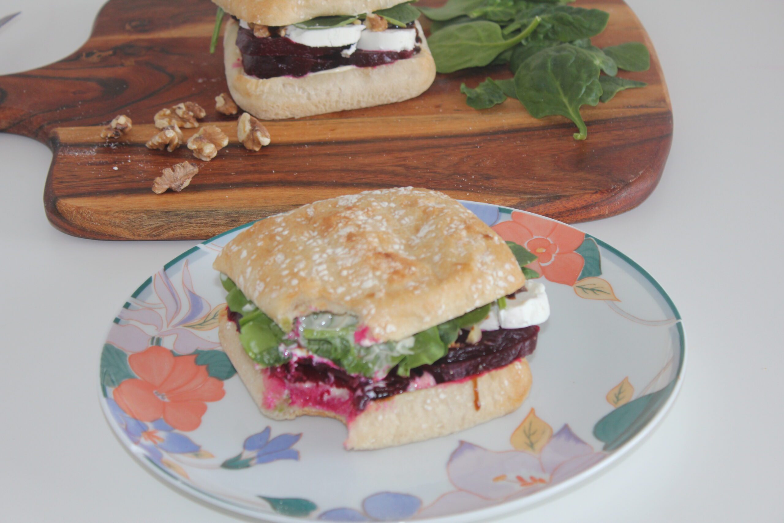 Beet and Goat Cheese Chiabata Sandwich