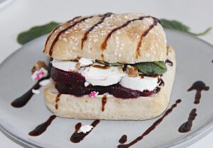 Beet and Goat Cheese Chiabata Sandwich