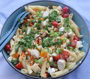 Pasta Salad with Chicken and Feta Cheese