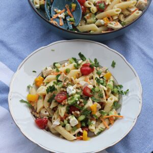 Pasta Salad with Chicken and Feta Cheese