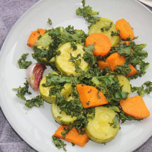 Oven Roasted Vegetables with Kale and Thyme