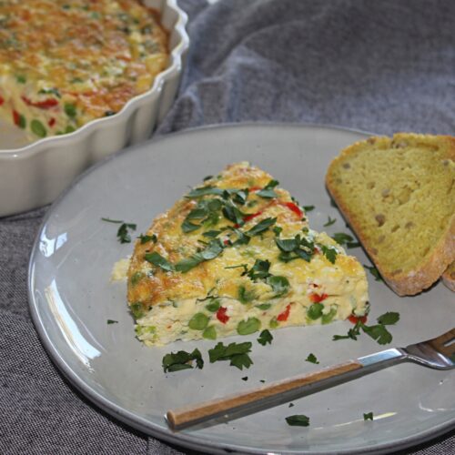 frittata recipe with green peas and feta cheese