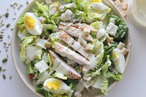 chicken caesar salad with yogurt dressing