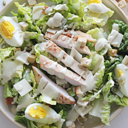 chicken caesar salad with yogurt dressing