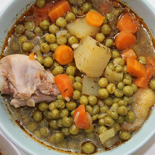chicken stew with peas and potatoes