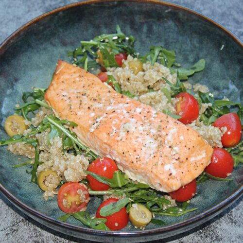 baked salmon with quinoa