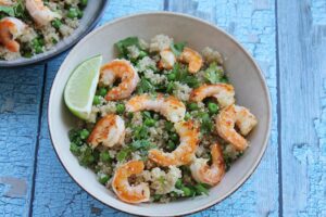 shrimp quinoa bowl