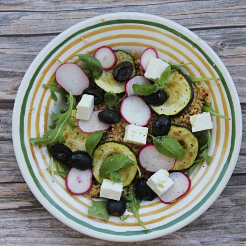 couscous salad with feta and zucchini