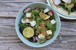 couscous salad with feta and zucchini