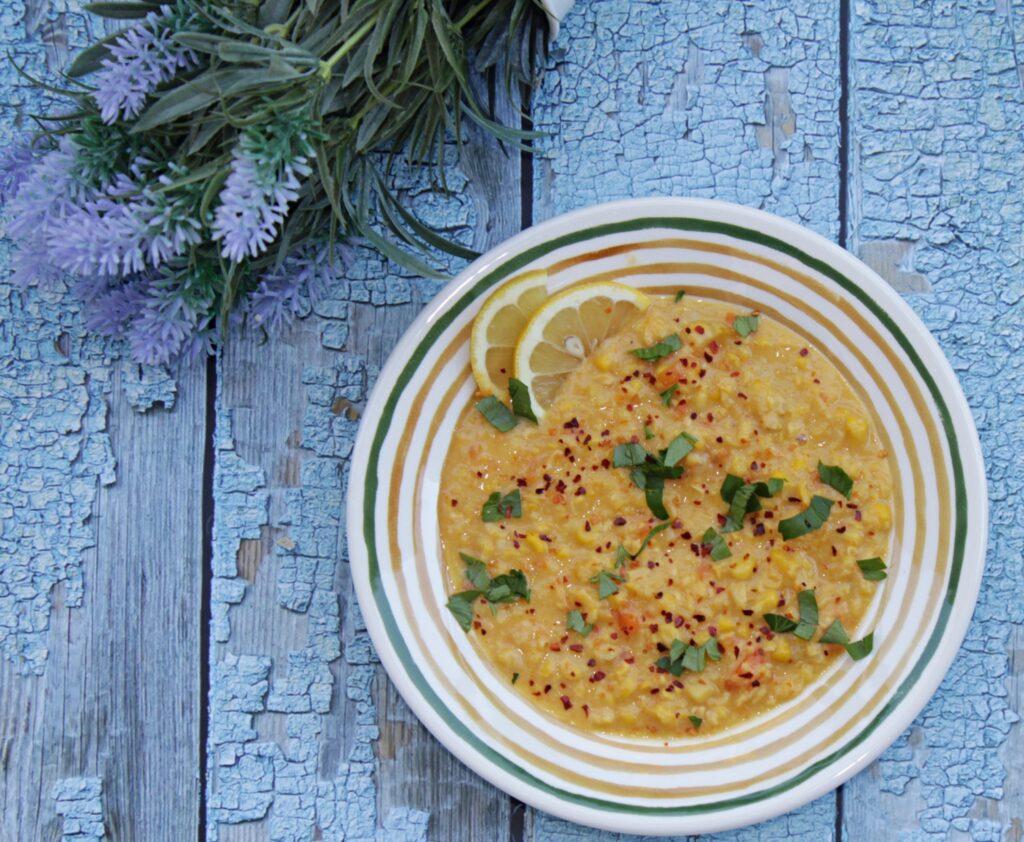 vegan coconut corn chowder
