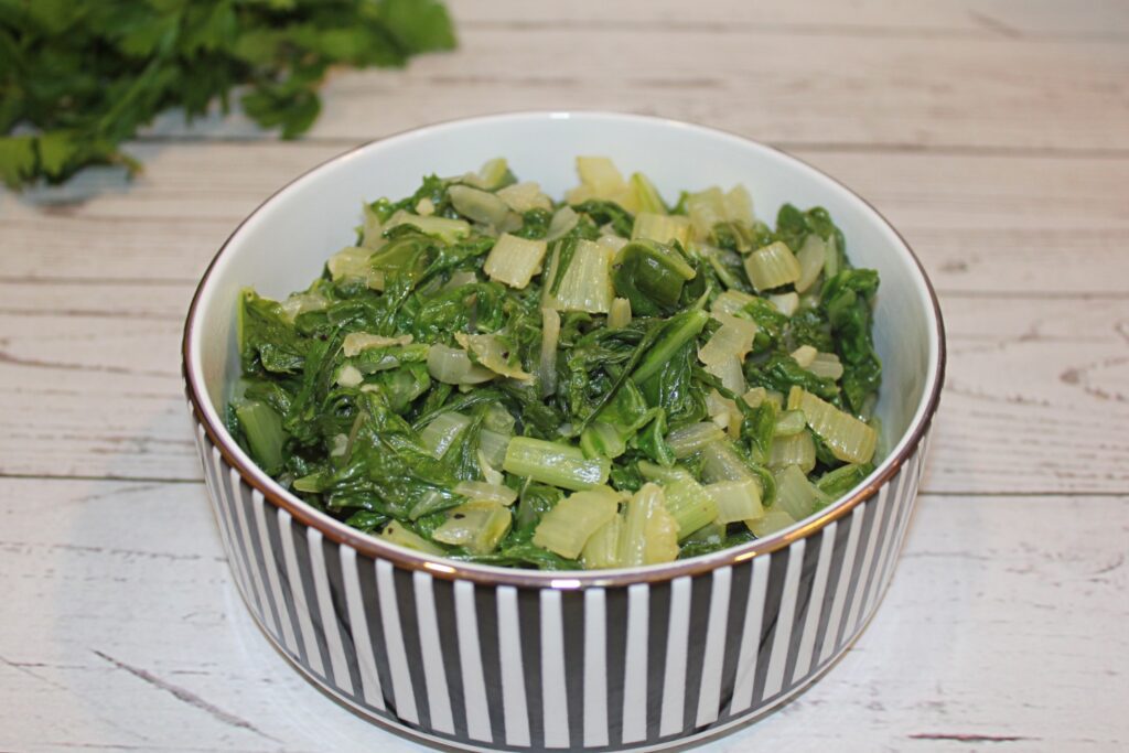 Sautéed Swiss Chard with Garlic and Onion