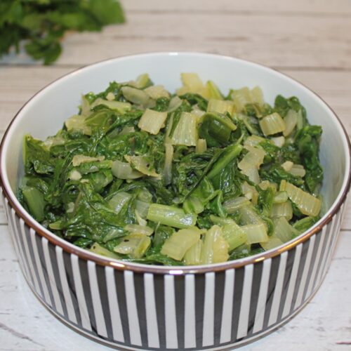 Sautéed Swiss Chard with Garlic and Onion